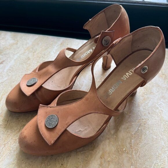 None Shoes - Olivia Morris T-Strap Heels